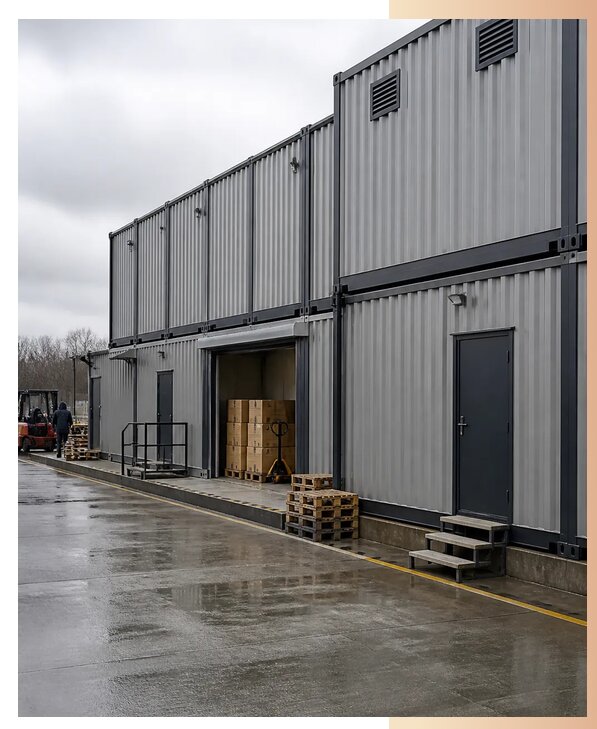 Модульные склады из сэндвич-панелей в Заволжье по цене от 152760 р. | БытовкаПрофи-Звл